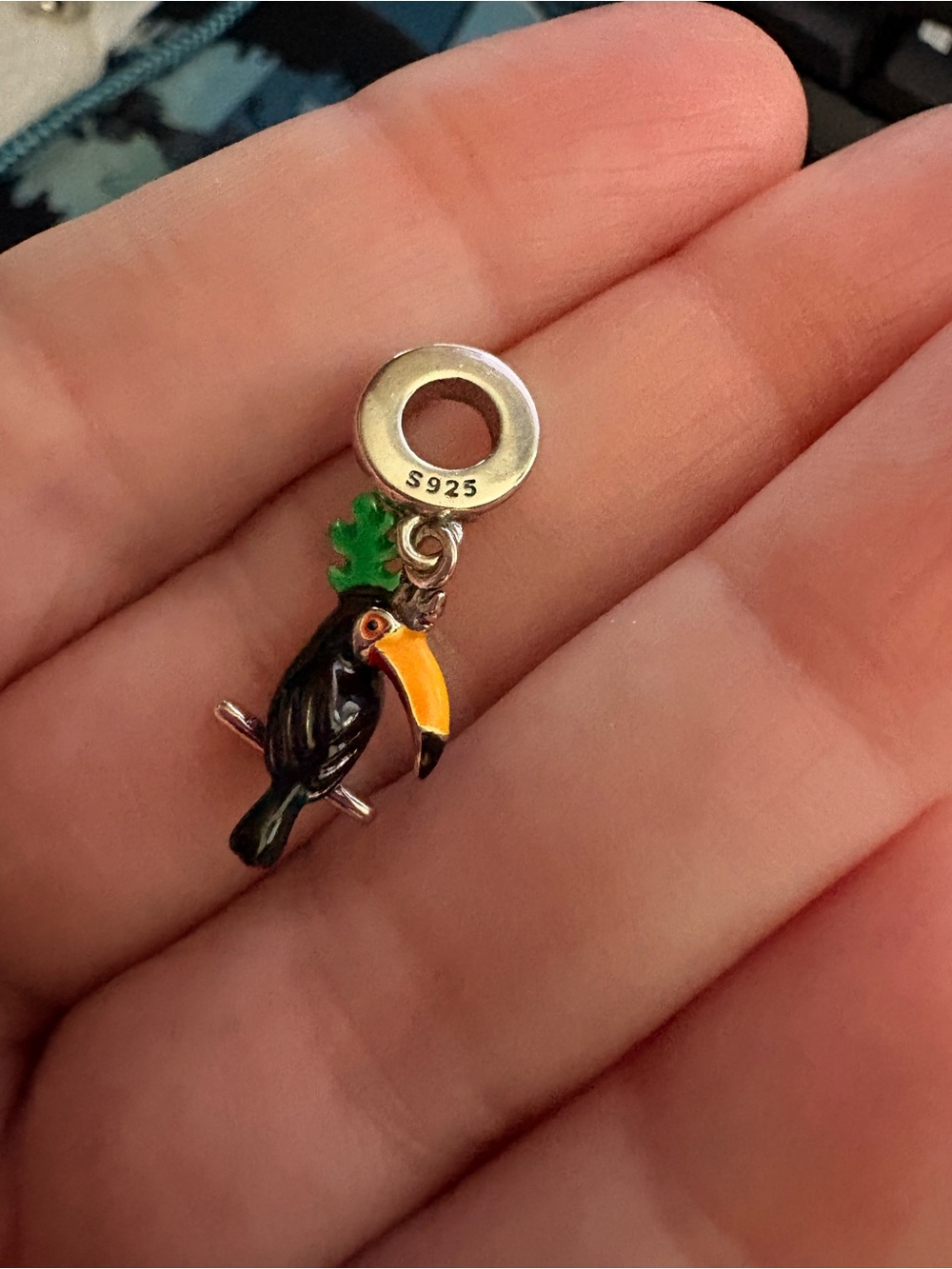 Tropical bird dangling charm